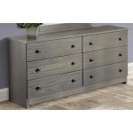 6 Drawer Double Dresser - Gray