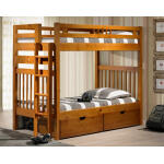 Sacramento Twin Over Twin Bunkbed w/Ladder - Pecan