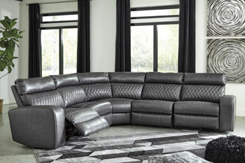 39c1e032556ff95d00844a06cc5c4554 Samperstone 5-Piece Power Reclining Sectional - Image 1