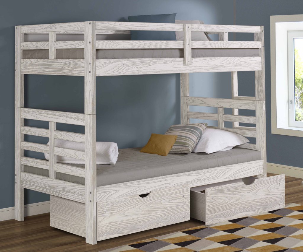 Manchester Twin Bunk Bed with Ladder – Birch Manchester Twin Bunk Bed with Ladder - Birch - Image 1