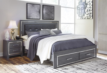 9266e0bddc6ce77d095fee42c2194473 Lodanna King Panel Bed with 2 Storage Drawers - Image 1
