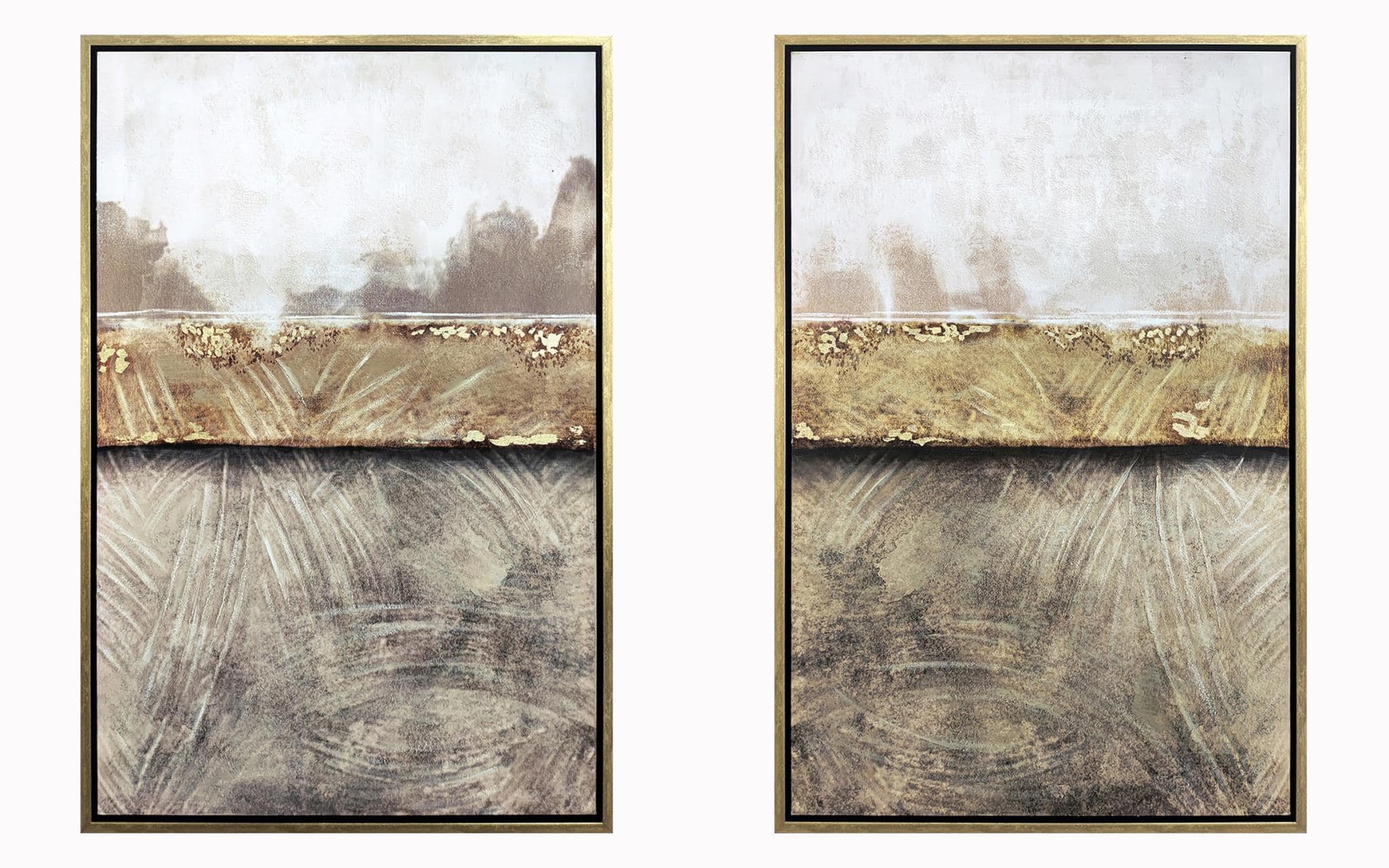 Hand Painted Textured Canvas in Frame (Set) Hand Painted Textured Canvas in Frame (Set) - Image 1