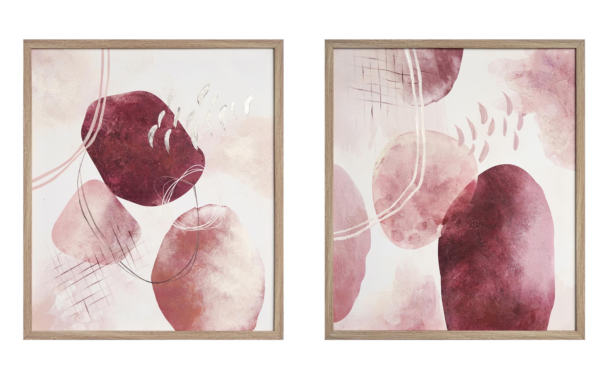 Hand Painted Textured Canvas in Frame (Set) Hand Painted Textured Canvas in Frame (Set) - Image 1