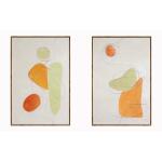 Hand Painted Textured Canvas in Frame (Set)