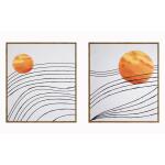 Hand Painted Textured Canvas in Frame (Set)