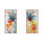 Hand Painted Textured Canvas in Frame (Set)