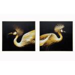 Hand Painted Textured Canvas in Frame (Set)