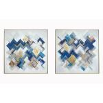 Hand Painted Textured Canvas in Frame (Set)