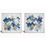 Hand Painted Textured Canvas in Frame (Set) - Image 2