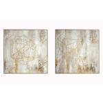 Hand Painted Textured Canvas in Frame (Set)