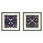 Hand Painted Textured Canvas in Frame (Set)