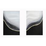 Hand Painted Textured Canvas W/ Foil in Frame (Set)