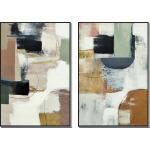 Hand Painted Textured Canvas in Frame (Set 2)