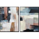 Hand Painted Textured Canvas in Frame (Set 2)