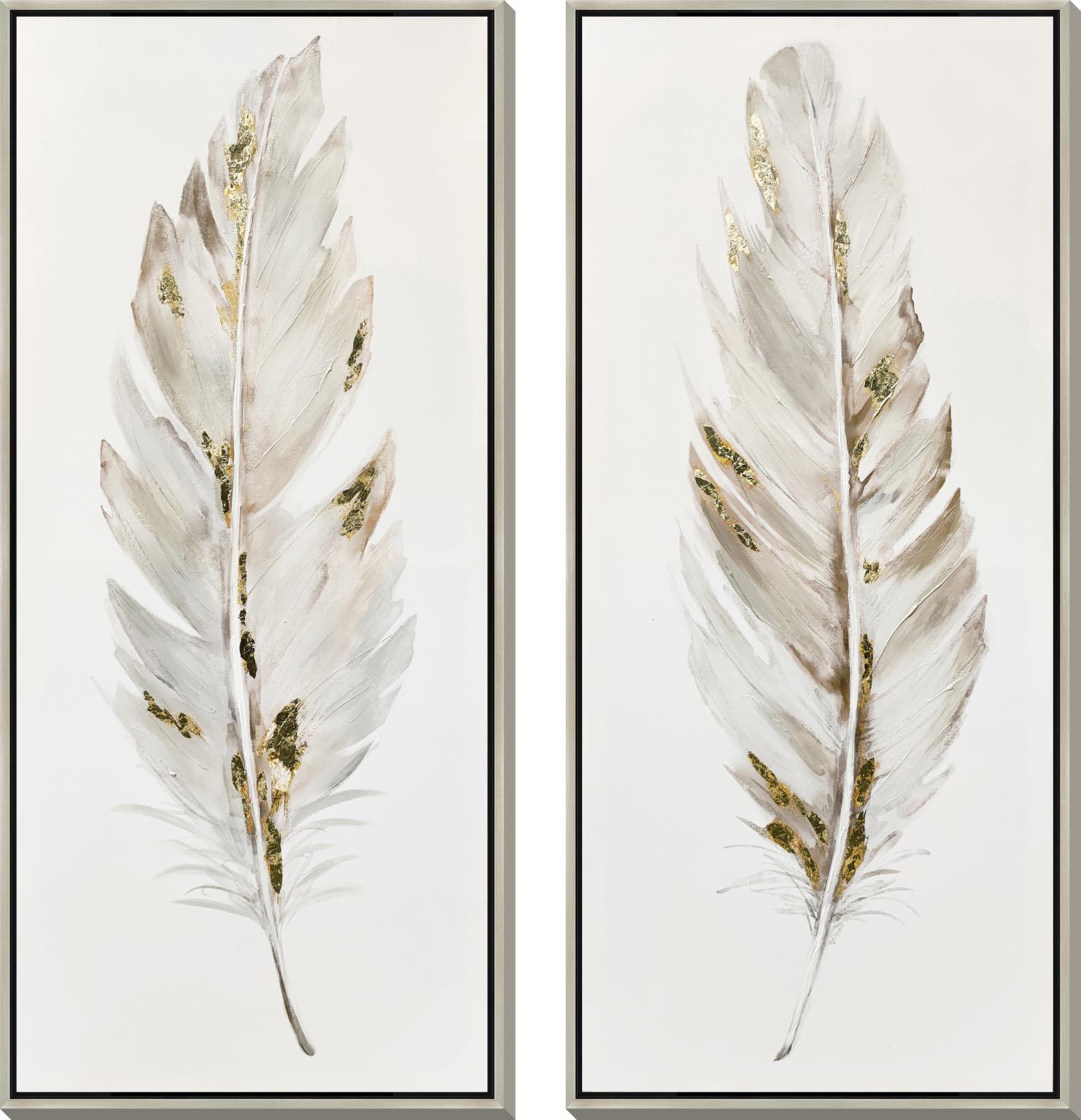 Hand Painted Textured Canvas in Frame (Set 2) Hand Painted Textured Canvas in Frame (Set 2) - Image 1