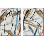 Hand Painted Textured Canvas in Frame (Set 2)