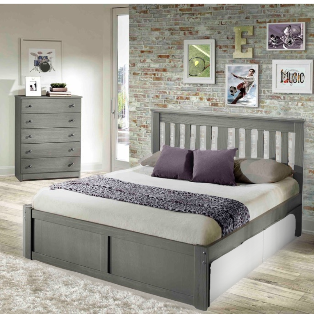 York Grey Full Platform Bed York Grey Full Platform Bed - Image 1