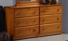 6 Drawer Double Dresser – Pecan 6 Drawer Double Dresser - Pecan - Image 1