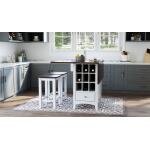 Asbury Park 3 Piece Drop Leaf Dining Set with Storage White