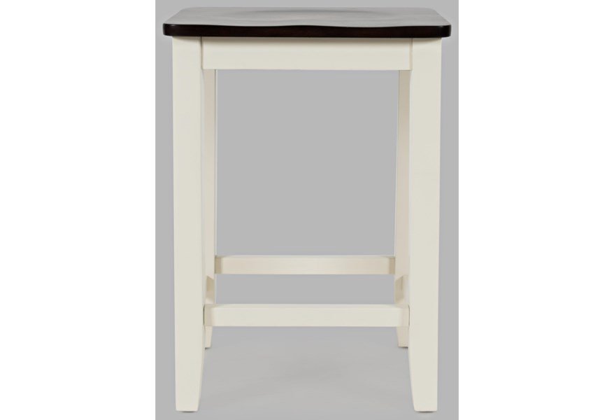 Asbury Park Backless Saddle Stool White Asbury Park Backless Saddle Stool White - Image 1