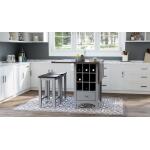 Asbury Park 3 Piece Drop Leaf Dining Set with Storage Grey