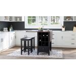 Asbury Park 3 Piece Drop Leaf Dining Set with Storage Black