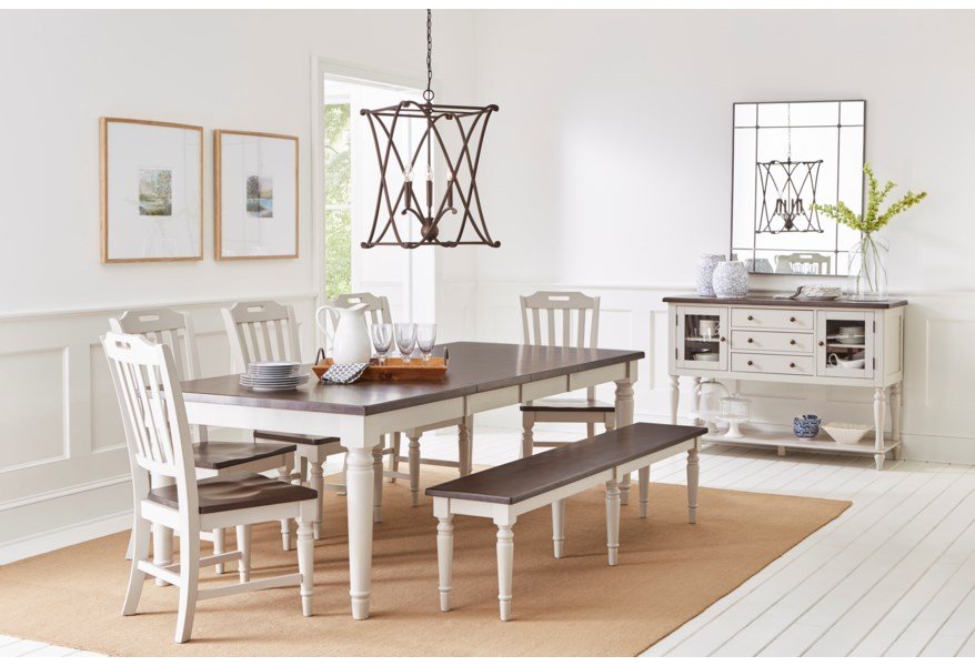 Orchard Park Dining Table With 6 Chairs And Bench Orchard Park Dining Table With 6 Chairs And Bench - Image 1