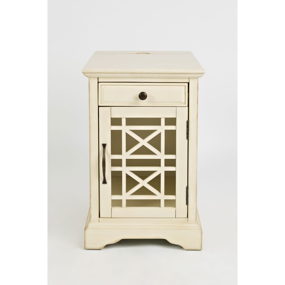 Craftsman Power Chairside Table Antique Cream Craftsman Power Chairside Table Antique Cream - Image 1