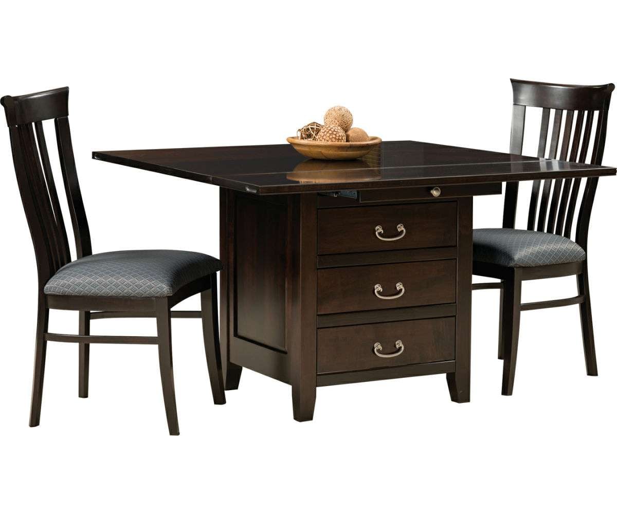 Flip Top Dining Table W/ 3 Drawer Base Flip Top Dining Table W/ 3 Drawer Base - Image 1