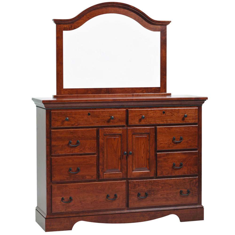 Merlot 8 Drawer Dresser – 2 Doors W/ Mirror Merlot 8 Drawer Dresser – 2 Doors W/ Mirror - Image 1