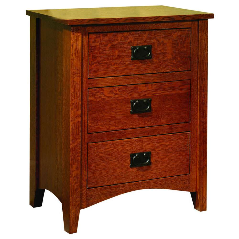 Mission Antique 3 Drawer Nightstand Mission Antique 3 Drawer Nightstand - Image 1
