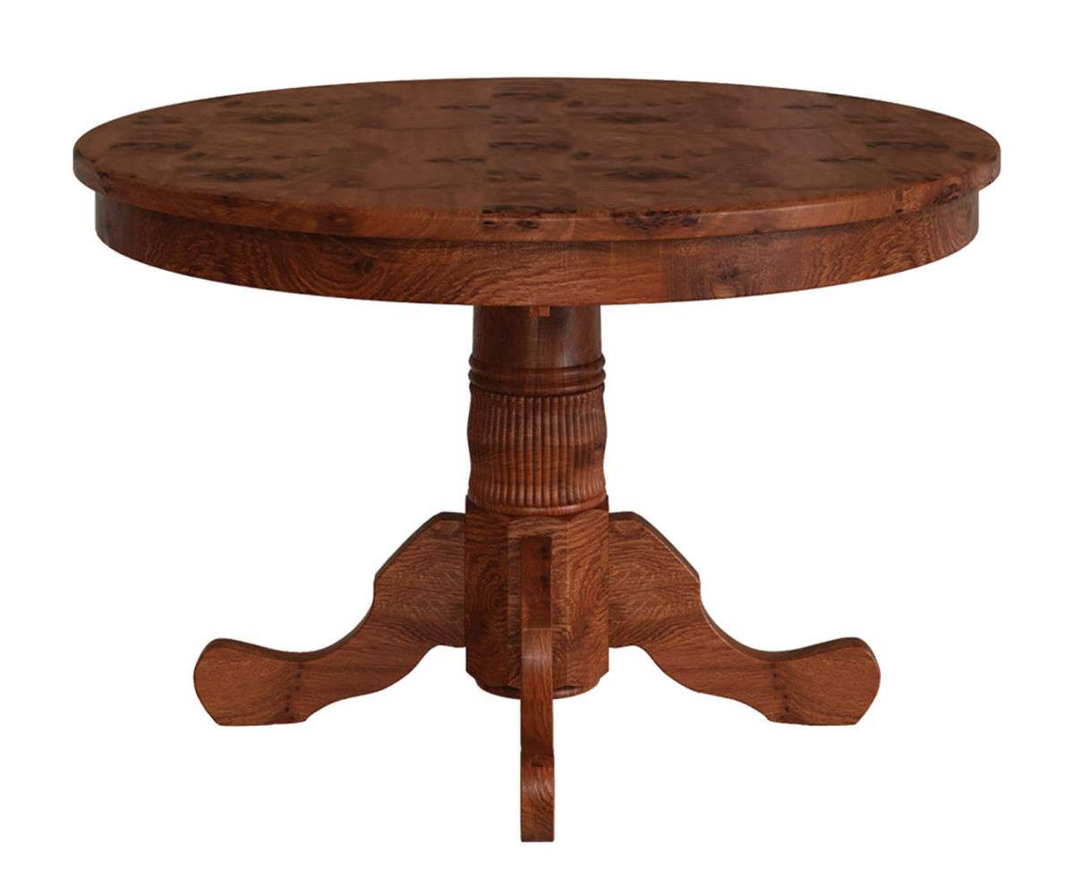 Traditional Reeded Single Pedestal Dining Table Traditional Reeded Single Pedestal Dining Table - Image 1