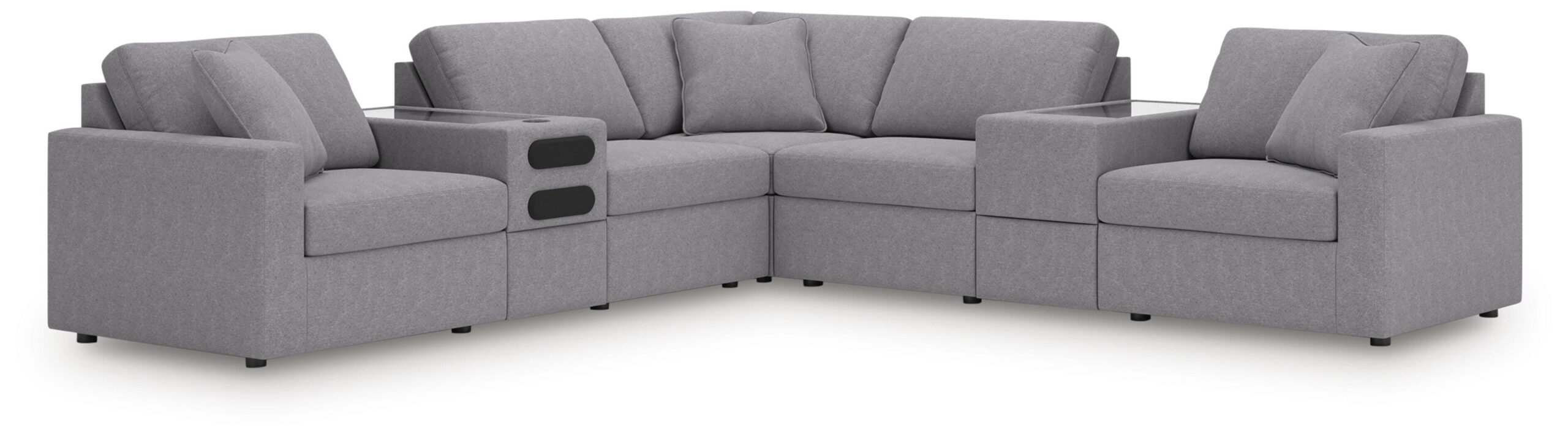 Modmax 7-Piece Balanced Sectional with Audio and Storage Consoles