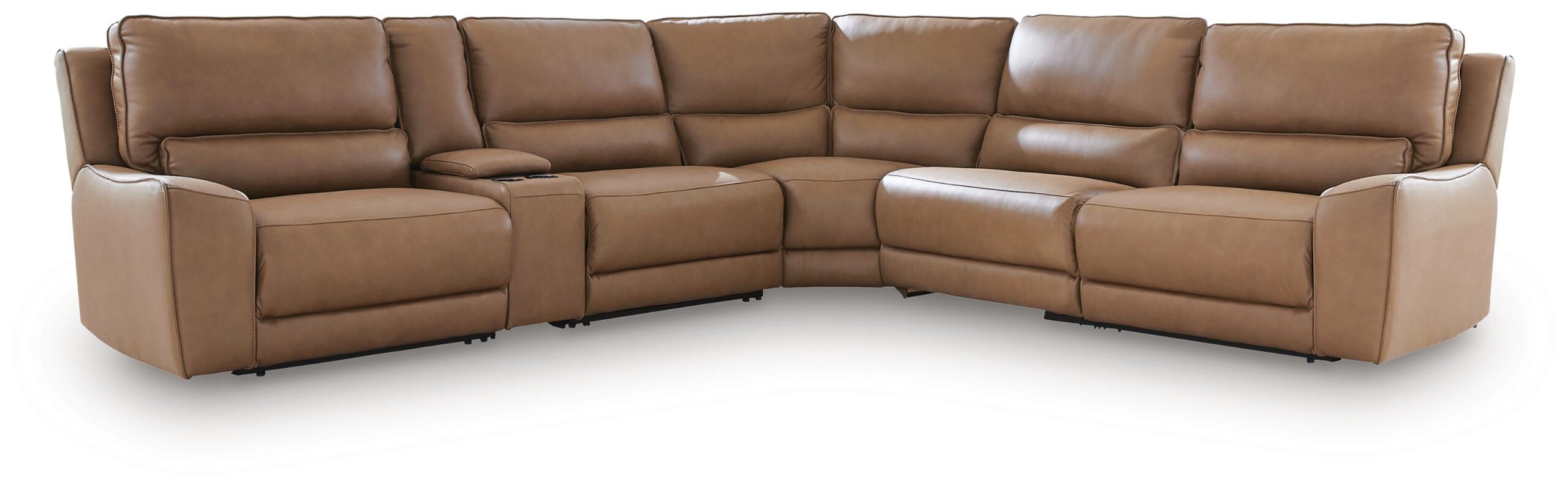 43bfbe083f37042e4994a699b61aab1e DeepWakes 6-Piece Reclining Sectional with Storage Console - Image 1