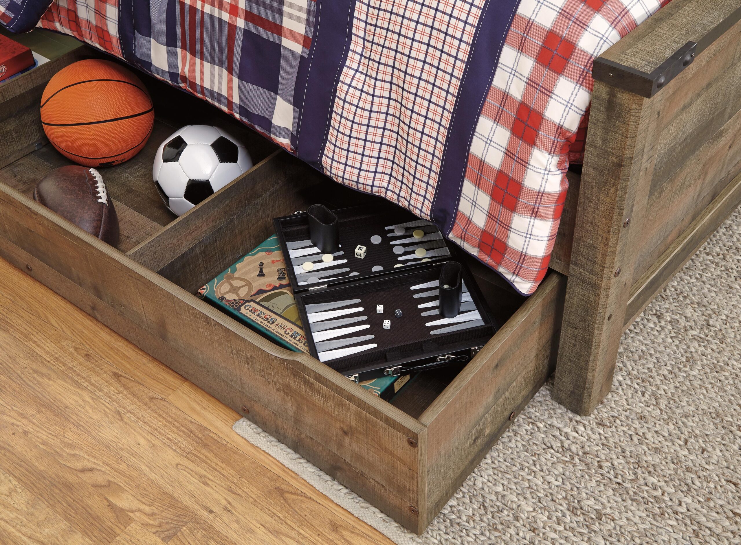 Trinell Twin Panel Bed with 1 Large Storage Drawer - Image 5