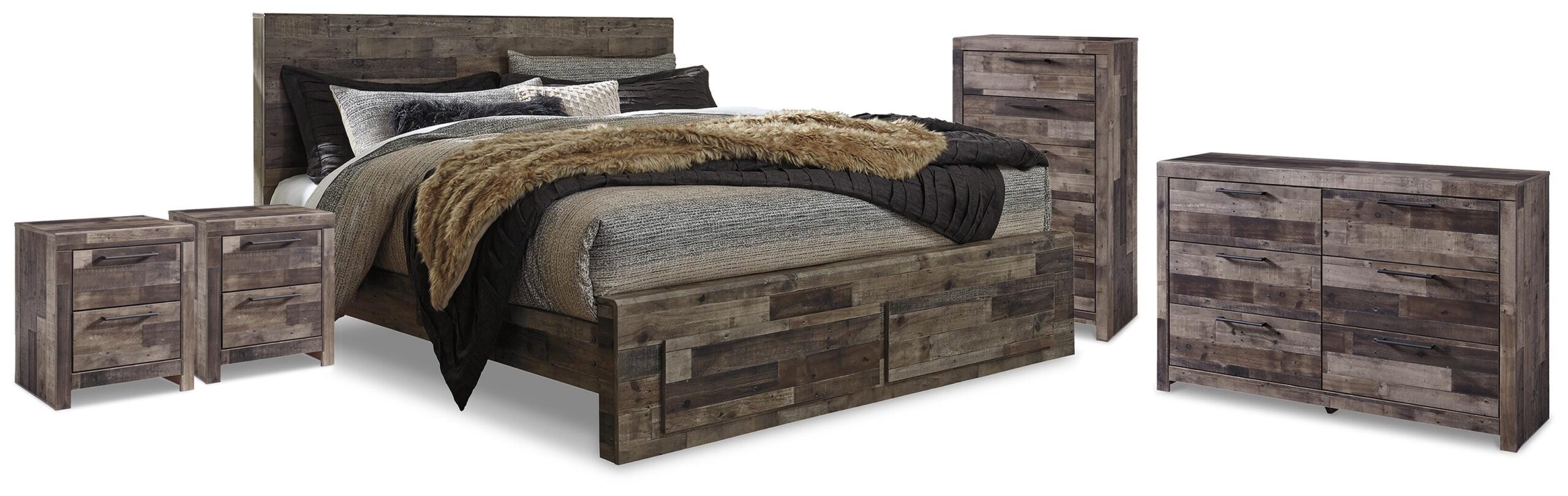 707ea3199ff646a6d144317893e66f59 Derekson King Storage Bed, Dresser, Chest and 2 Nightstands - Image 1