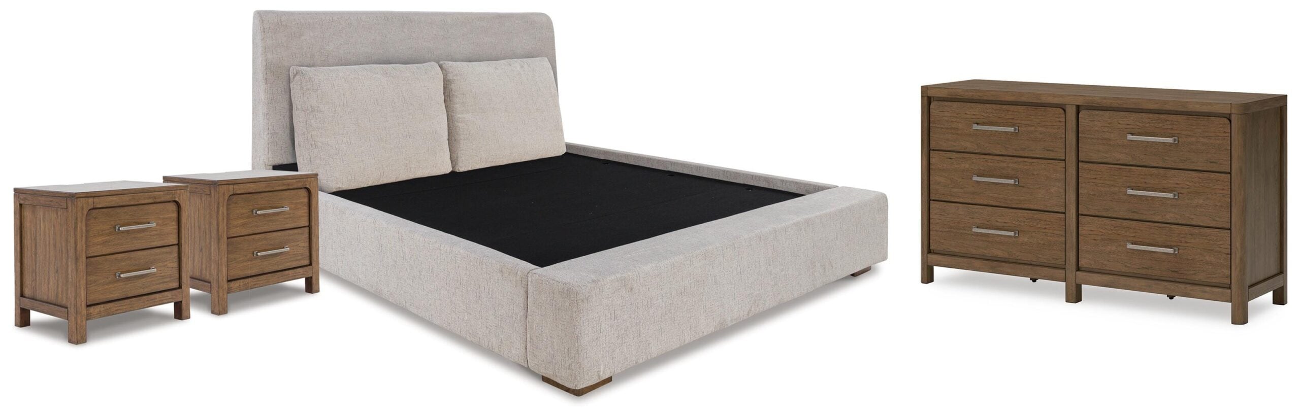 cefd71afffcc6672d1f74cdf72605437 Cabalynn King Upholstered Bed, Dresser and 2 Nightstands - Image 1
